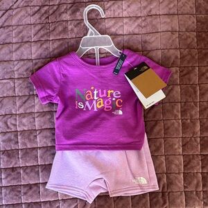 The North Face Pink and Purple Baby Matching Set